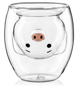 Szklanka z podwójnego szkła - świnka